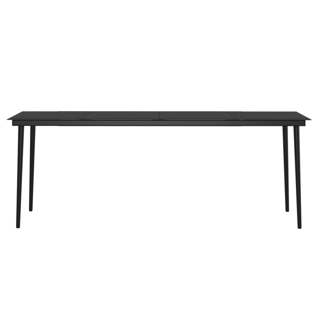 Ensemble à manger de jardin coussins 7pcs Gris et noir
