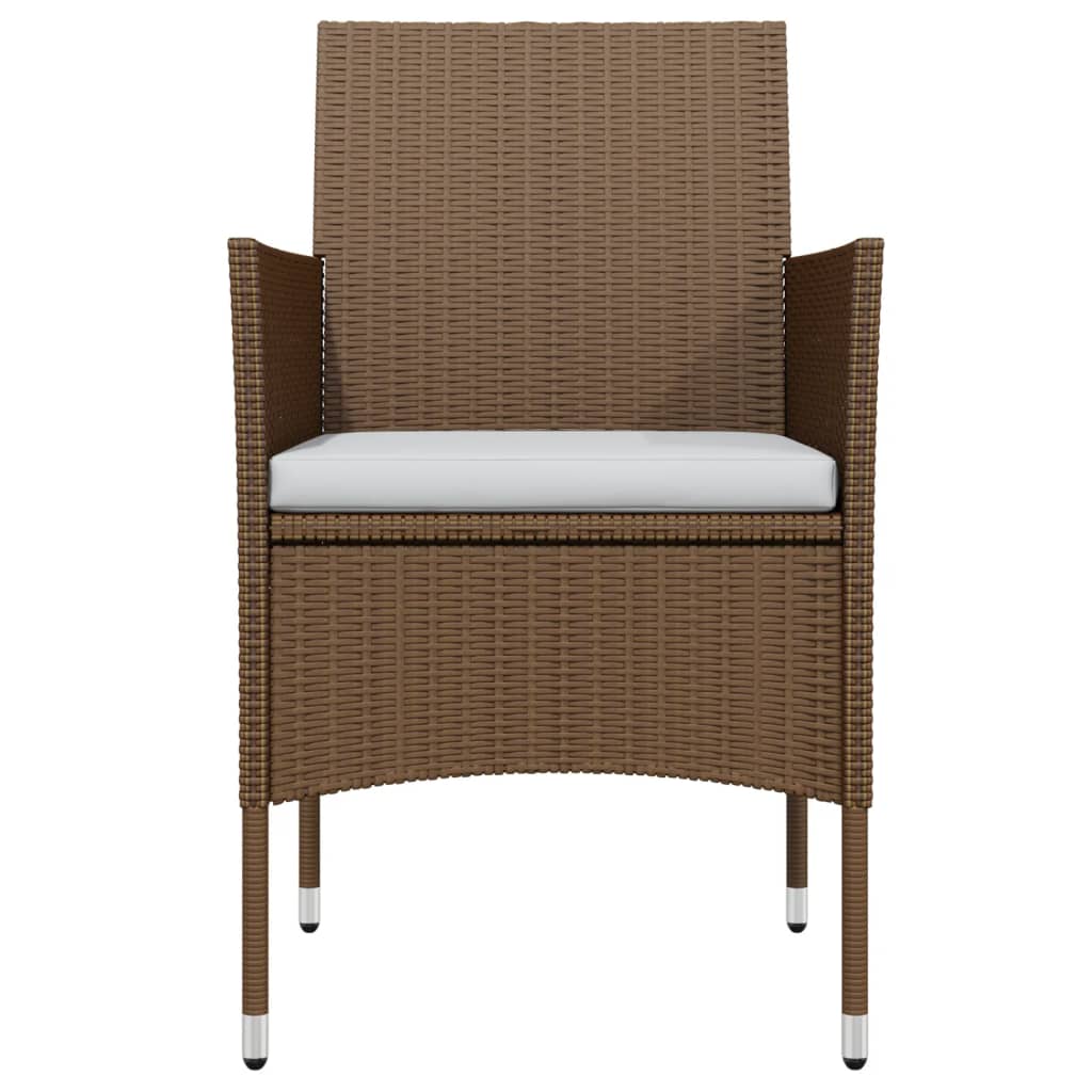 Ensemble à manger de jardin coussins 5 pcs Marron/noir