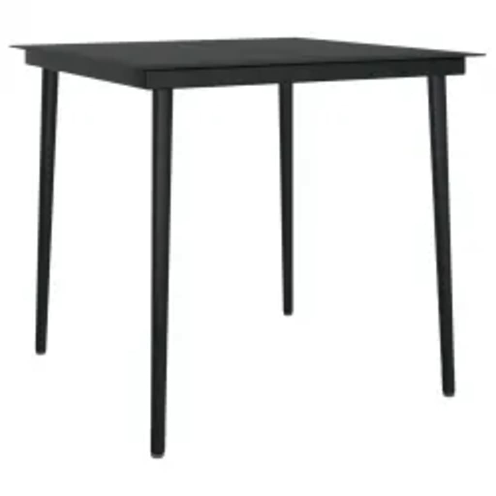 Ensemble à manger de jardin et coussins 3 pcs Gris et noir