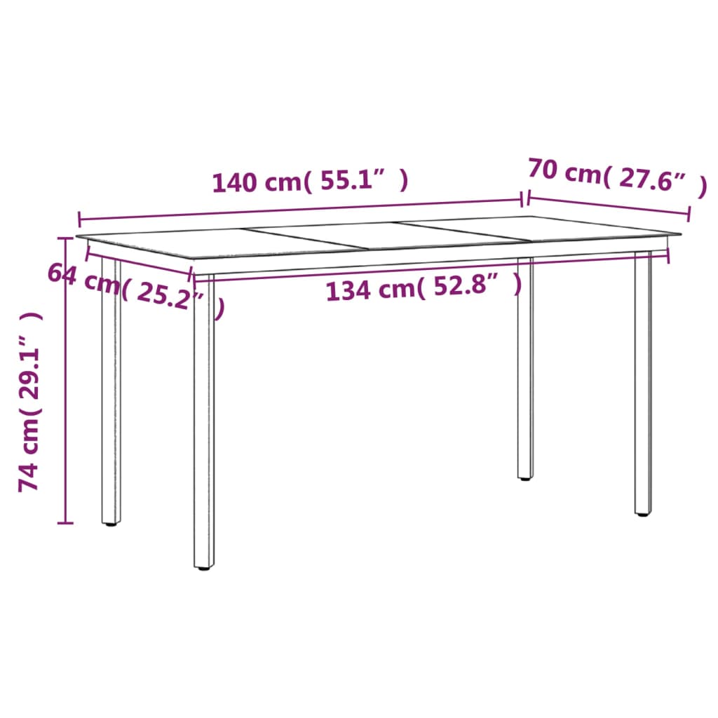 Ensemble à manger de jardin avec coussins 5 pcs Noir