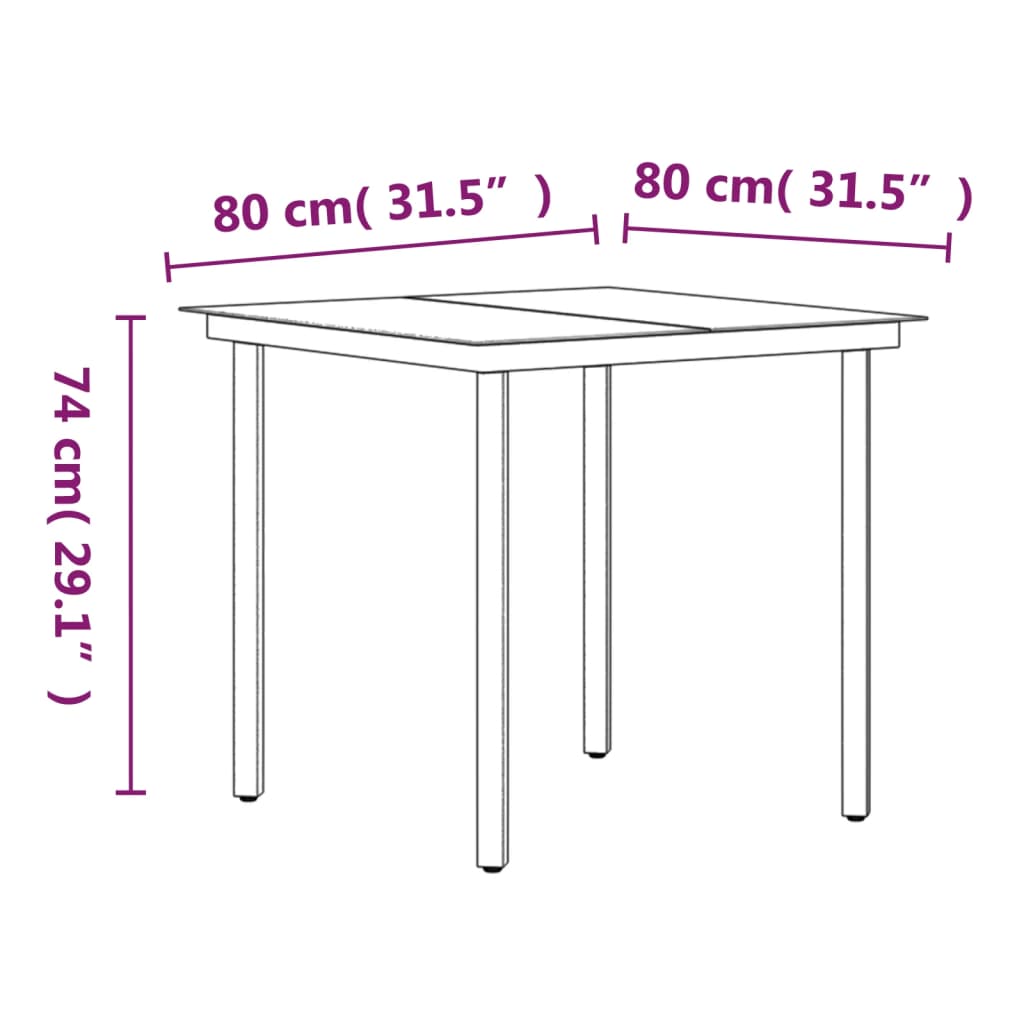 Ensemble à manger de jardin et coussins 5pcs Gris/noir