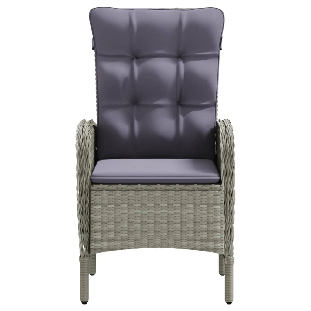 Ensemble à manger de jardin et coussins 5pcs Gris/noir