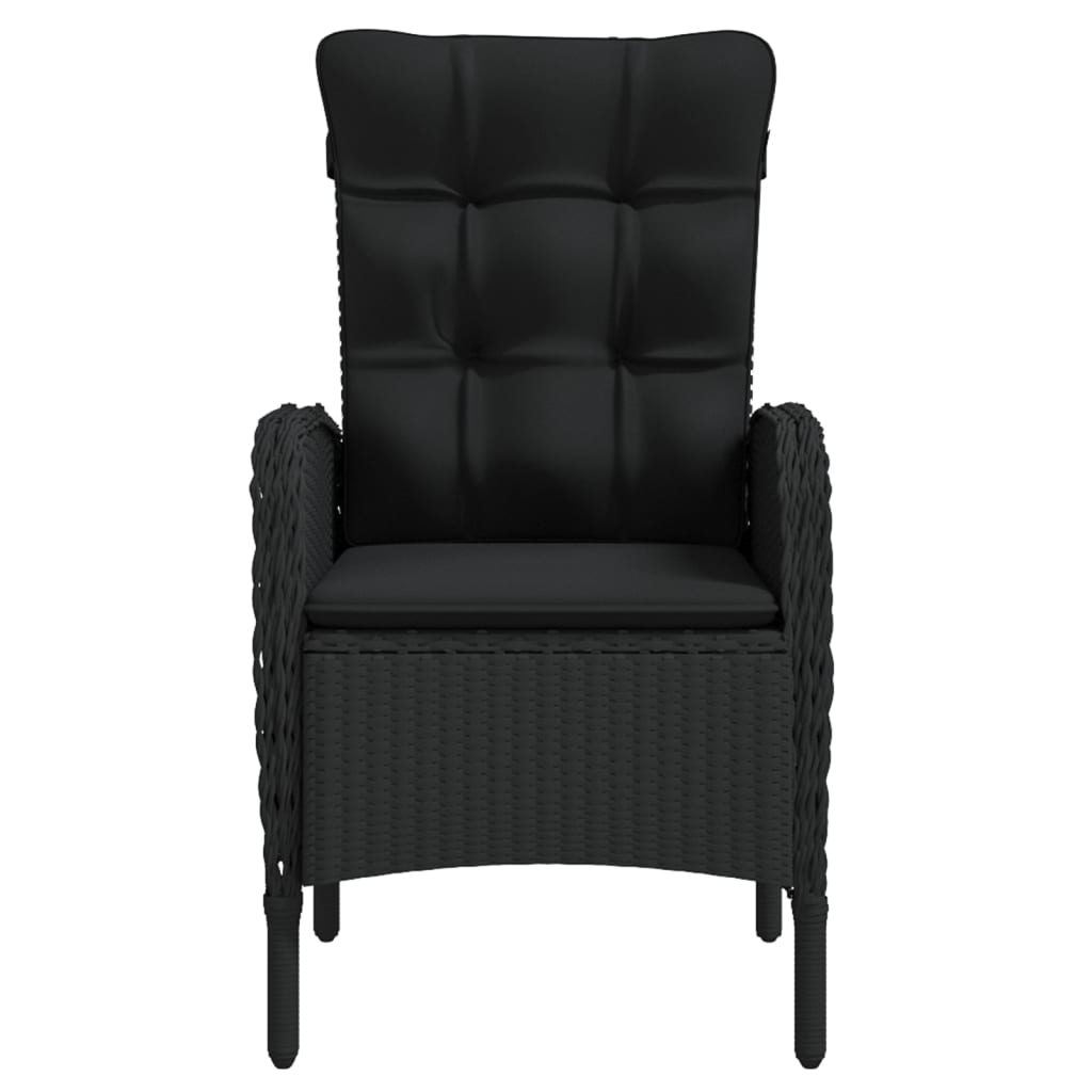Ensemble à manger de jardin avec coussins 5 pcs Noir