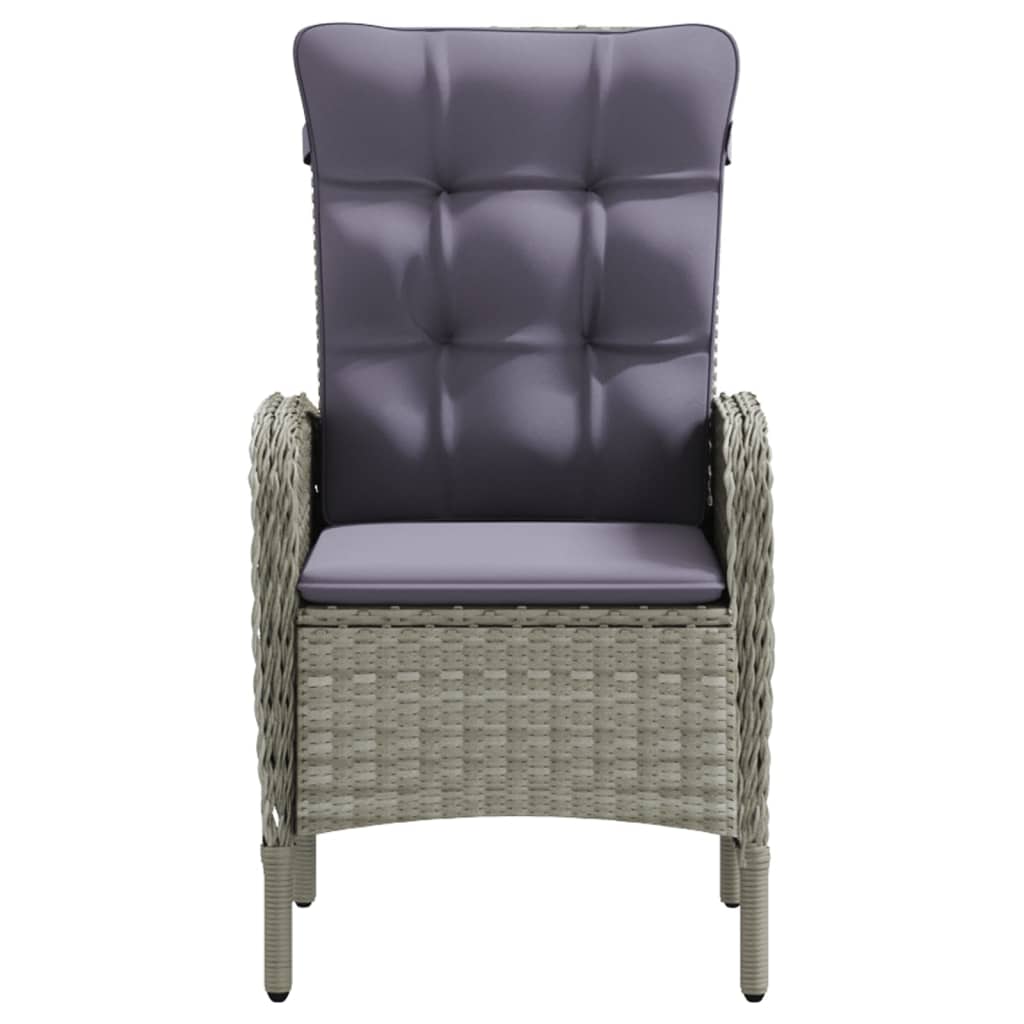 Ensemble à manger de jardin et coussins 3 pcs Gris et noir