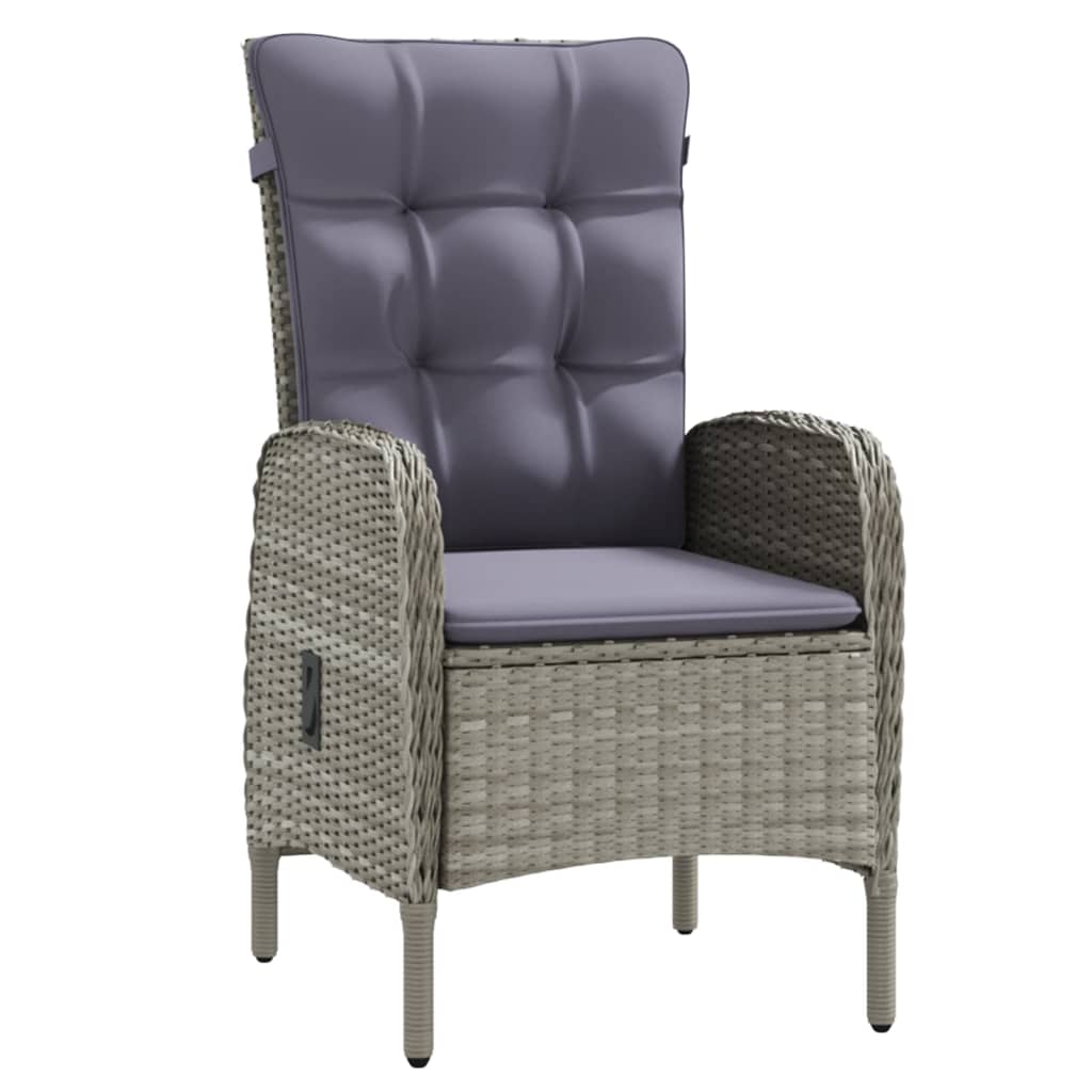 Ensemble à manger de jardin et coussins 5pcs Gris/noir