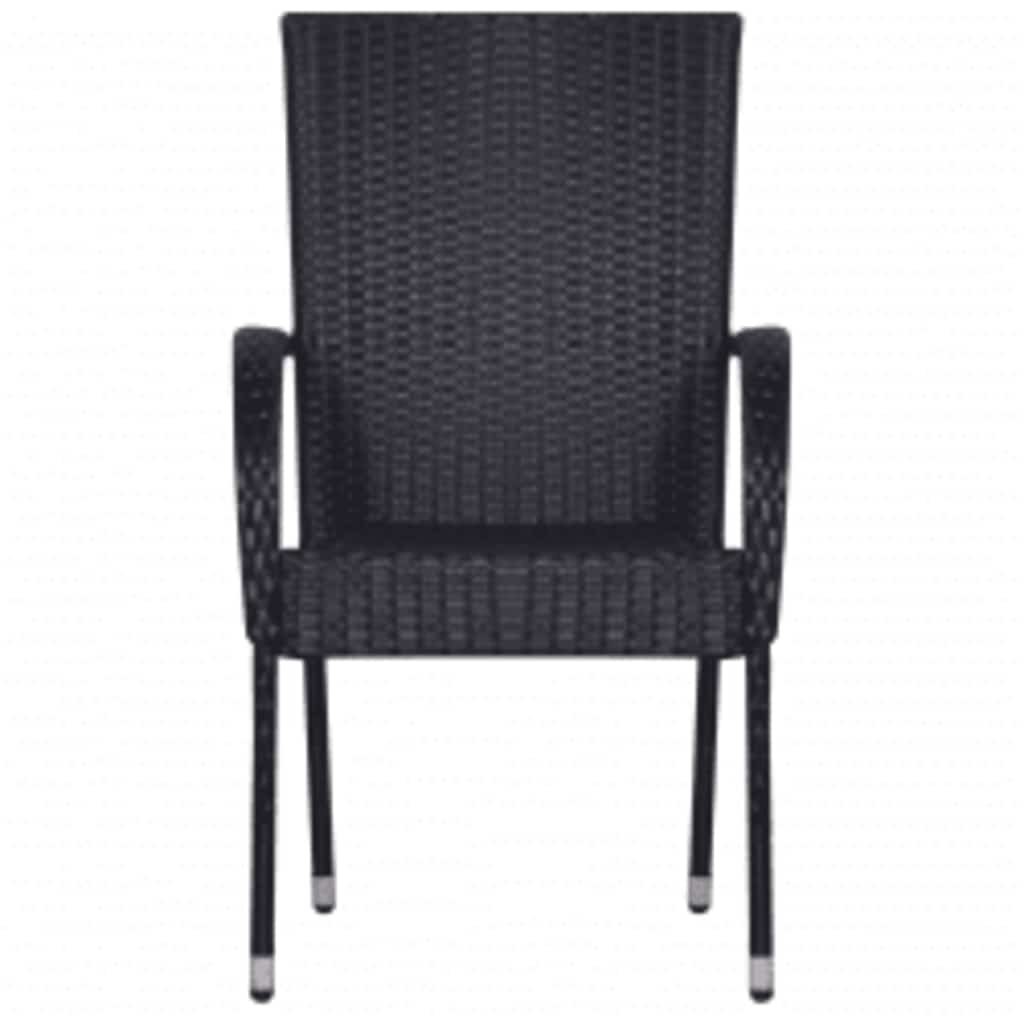 Ensemble à manger de jardin 3 pcs Noir