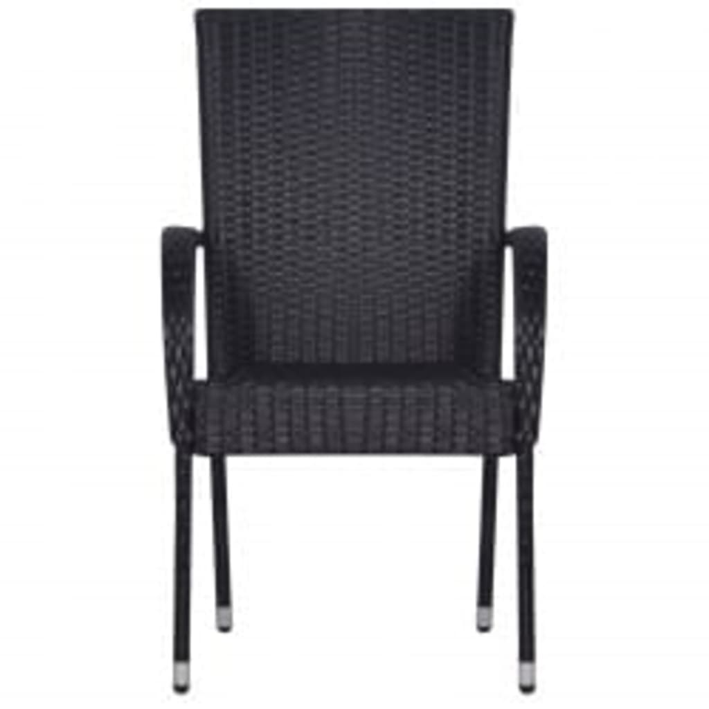 Ensemble à manger de jardin 5 pcs Noir