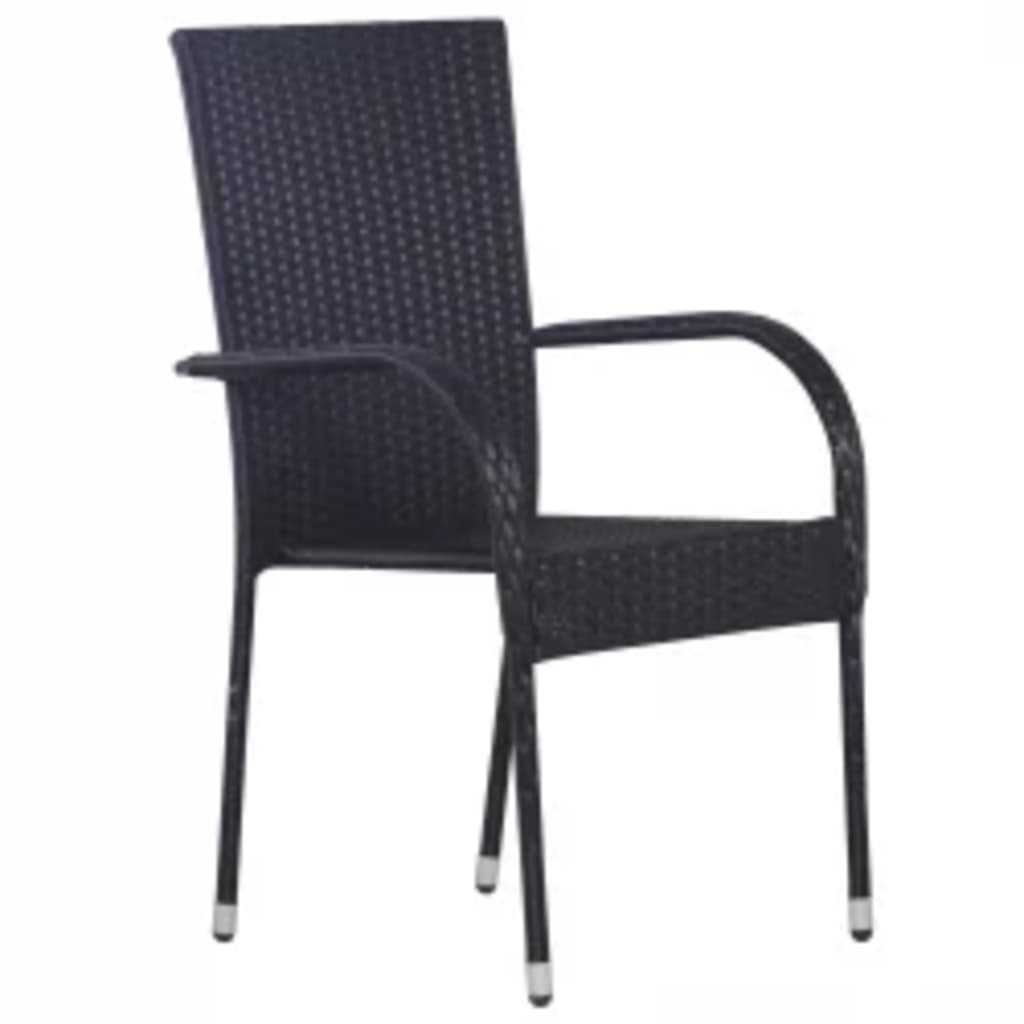 Ensemble à manger de jardin 7 pcs Noir