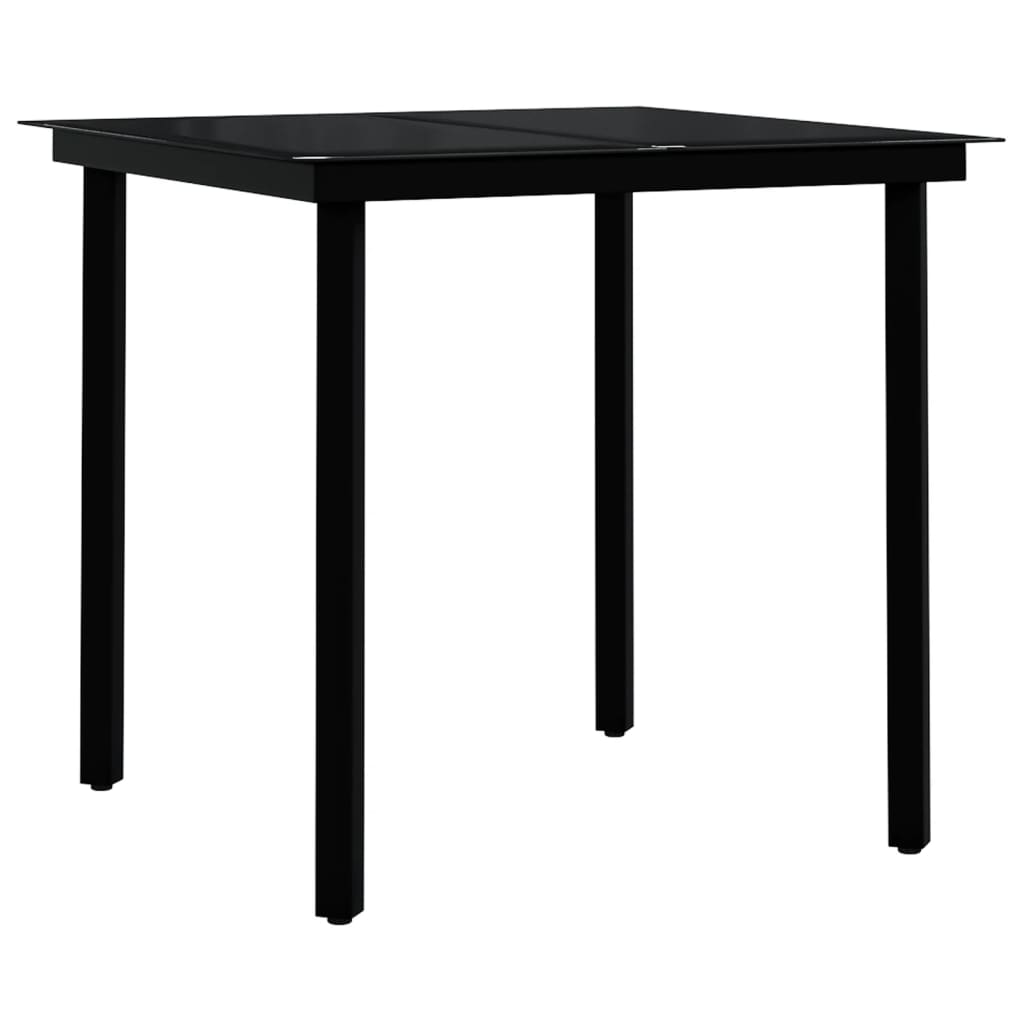 Ensemble à manger de jardin 5 pcs Marron et noir