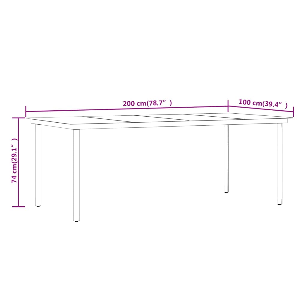 Ensemble à manger de jardin 9 pcs Marron et noir