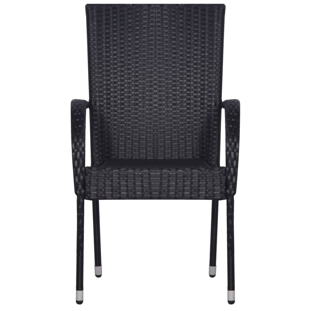 Ensemble à manger de jardin 3 pcs Noir