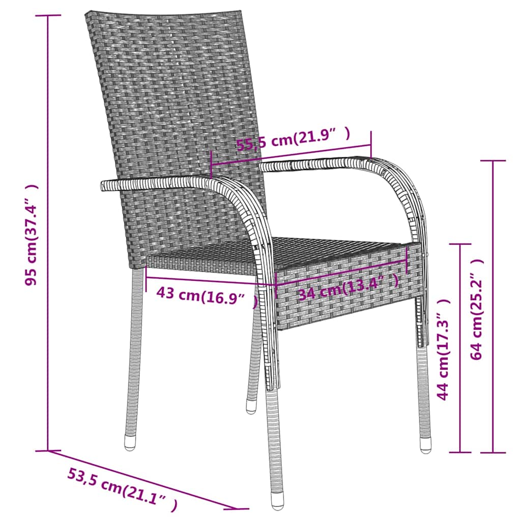 Ensemble à manger de jardin 5 pcs Marron et noir