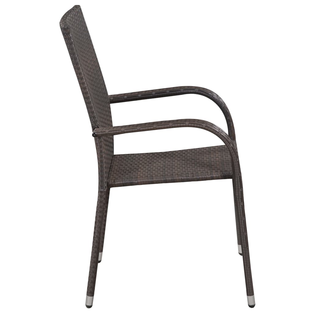 Ensemble à manger de jardin 5 pcs Marron et noir