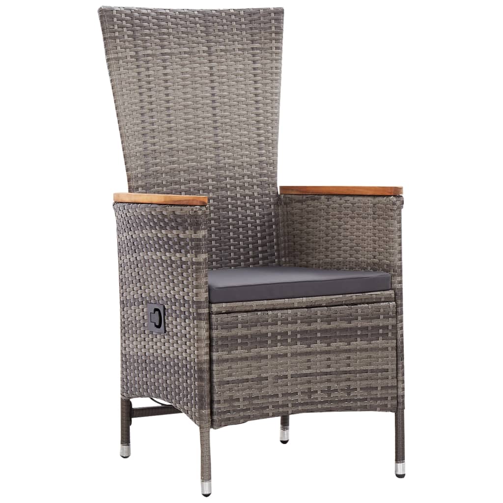 Ensemble à manger de jardin avec coussins 5 pcs Gris