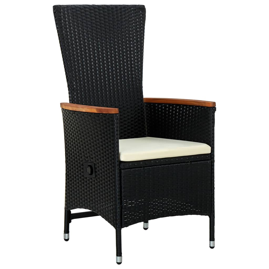 Ensemble à manger de jardin avec coussins 5 pcs Noir