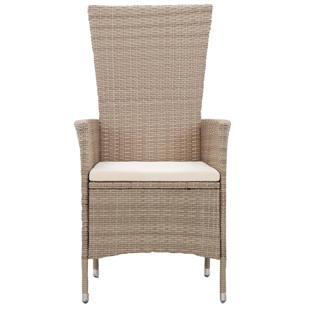 Ensemble à manger de jardin avec coussins 5 pcs Beige