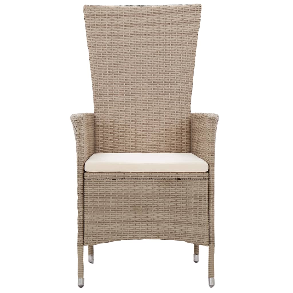 Ensemble à manger de jardin avec coussins 5 pcs Beige