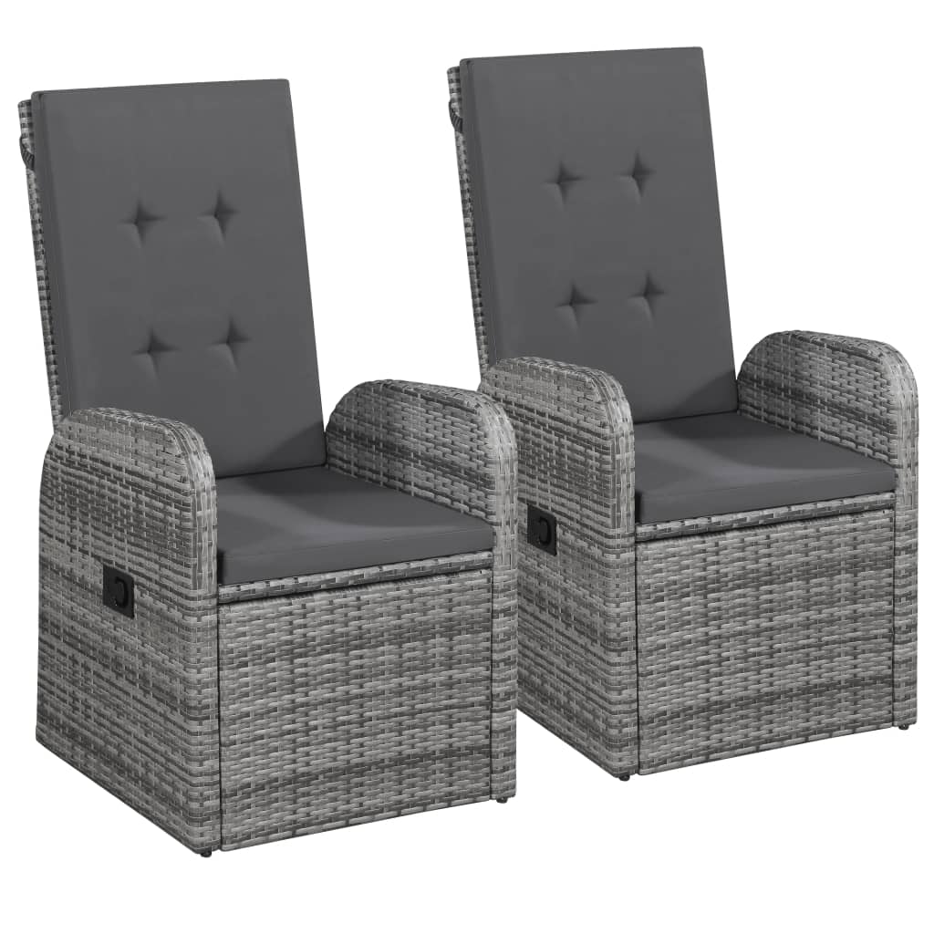 Ensemble à manger de jardin avec coussins 5 pcs Gris