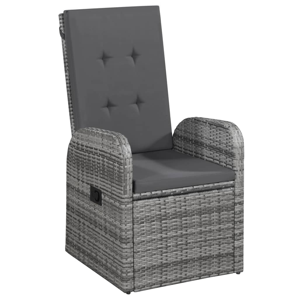 Ensemble à manger de jardin avec coussins 5 pcs Gris