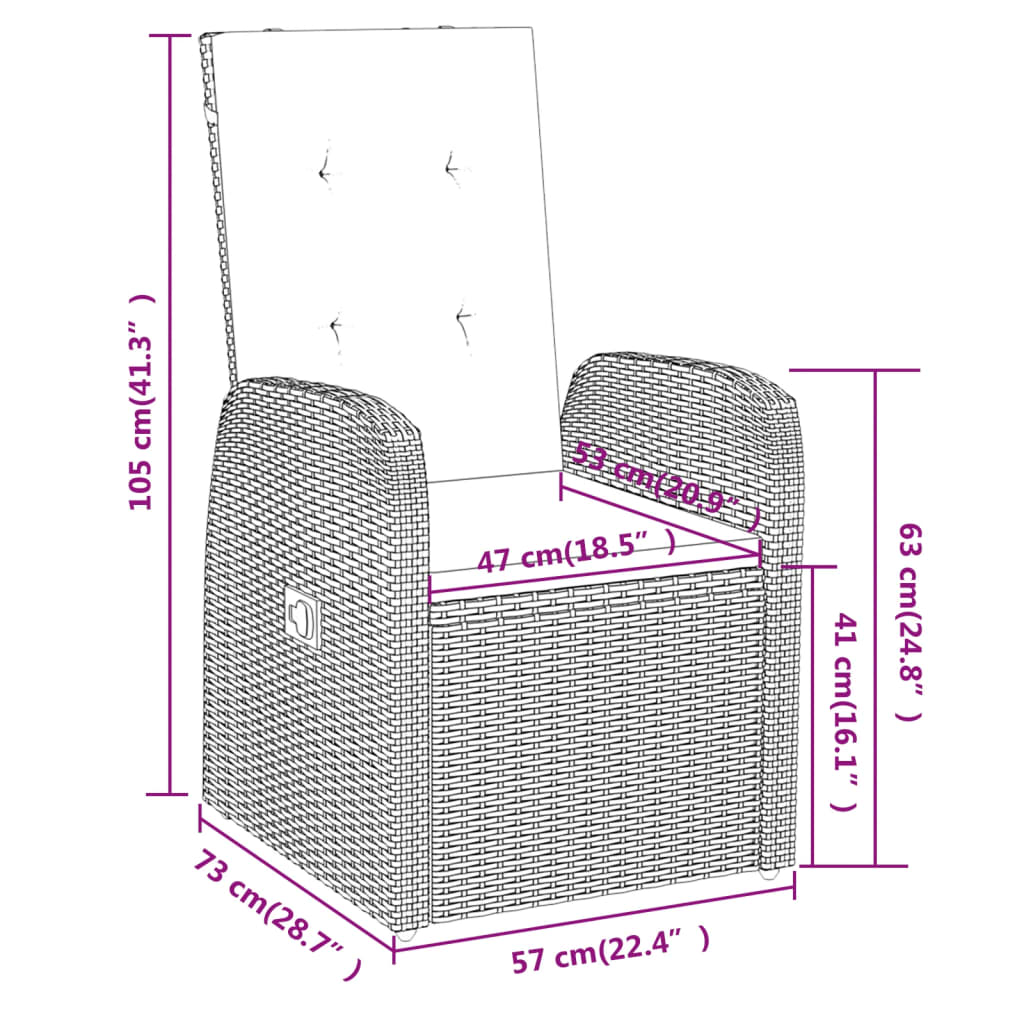 Ensemble à manger de jardin avec coussins 5 pcs Gris