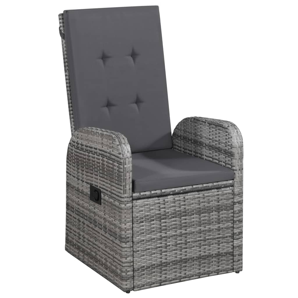 Ensemble à manger de jardin avec coussins 7 pcs Gris