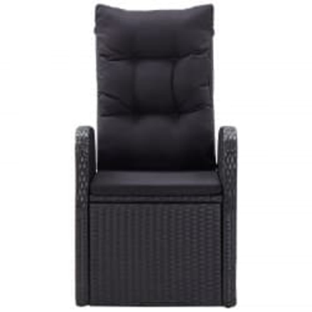 Ensemble à manger de jardin avec coussins 5 pcs Noir