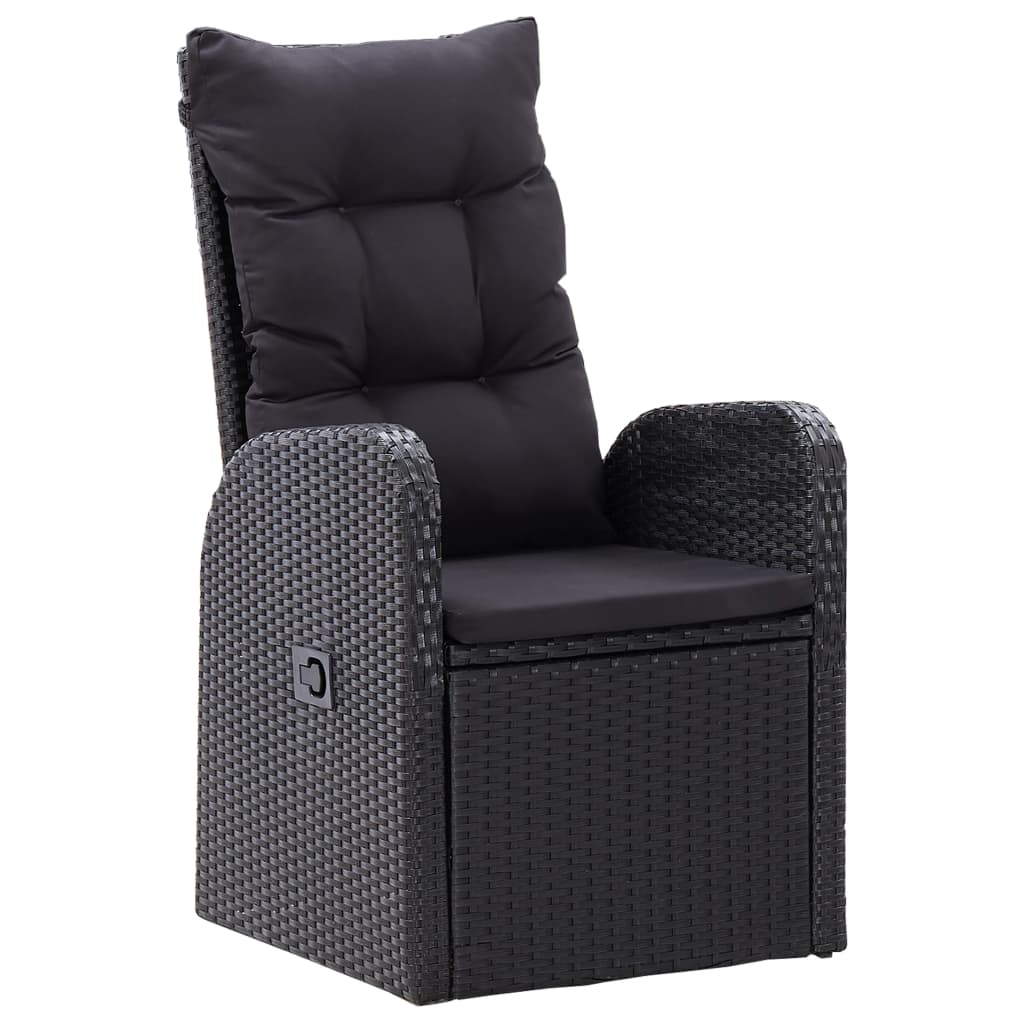 Ensemble à manger de jardin avec coussins 7 pcs Noir