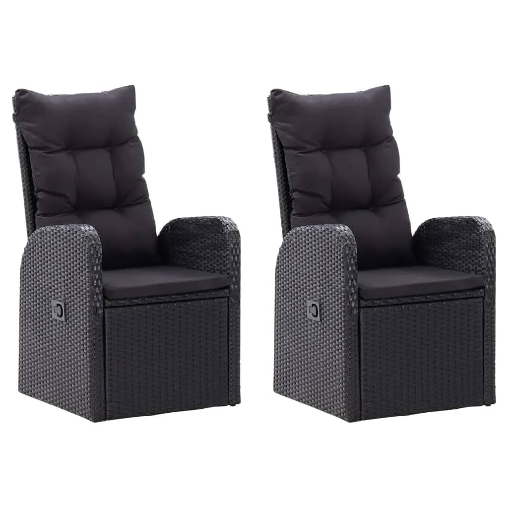 Ensemble à manger de jardin avec coussins 7 pcs Noir
