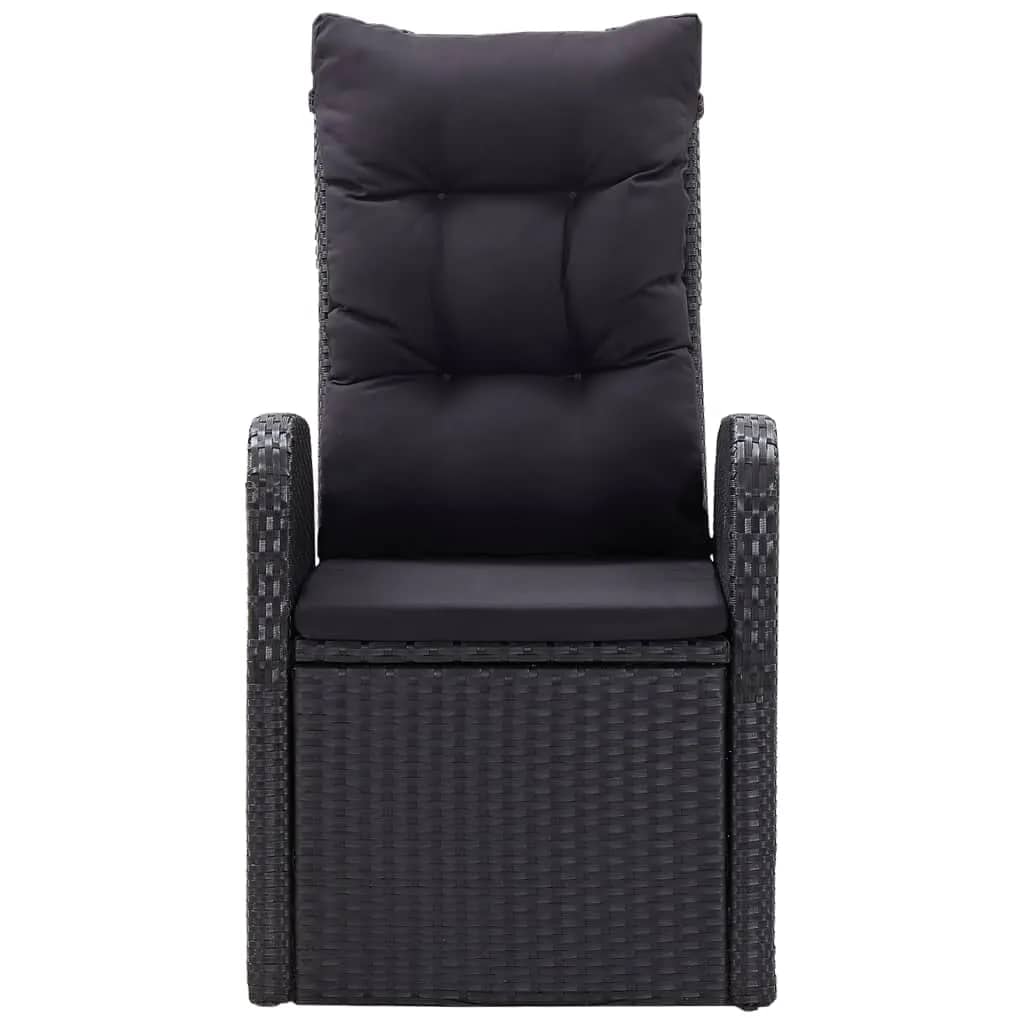 Ensemble à manger de jardin avec coussins 7 pcs Noir