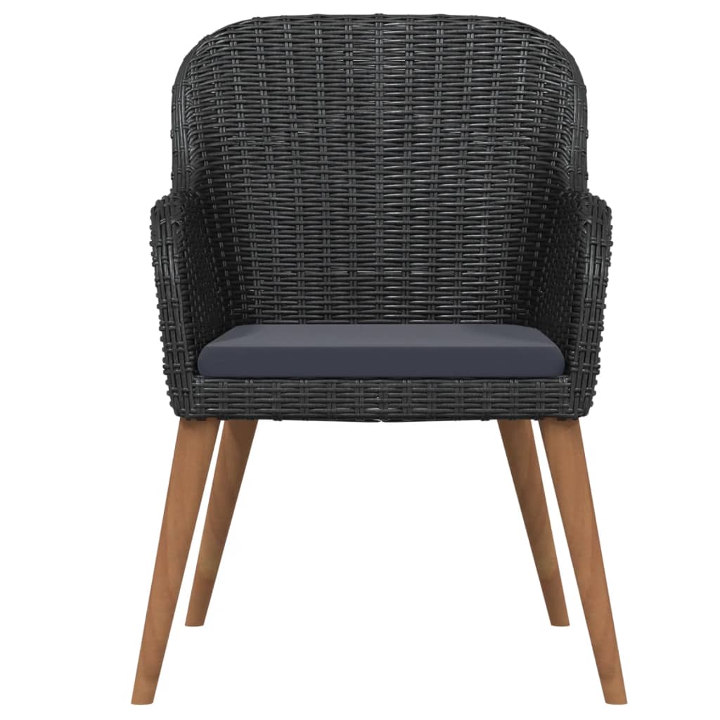 Ensemble à manger de jardin avec coussins 7 pcs Noir