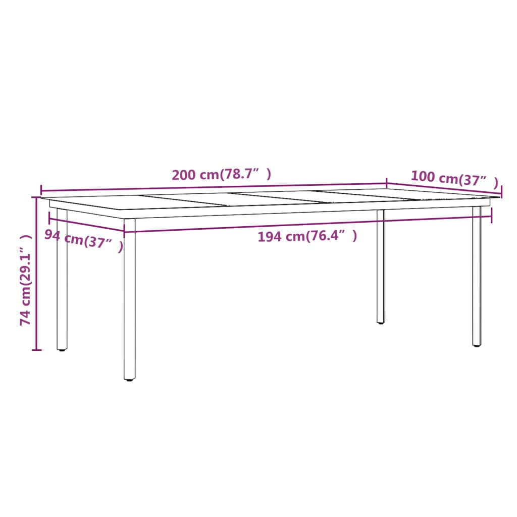 Ensemble à manger de jardin avec coussins 7 pcs Noir