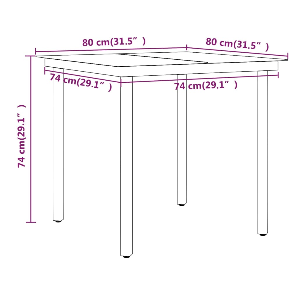 Ensemble à manger de jardin avec coussins 3 pcs marron