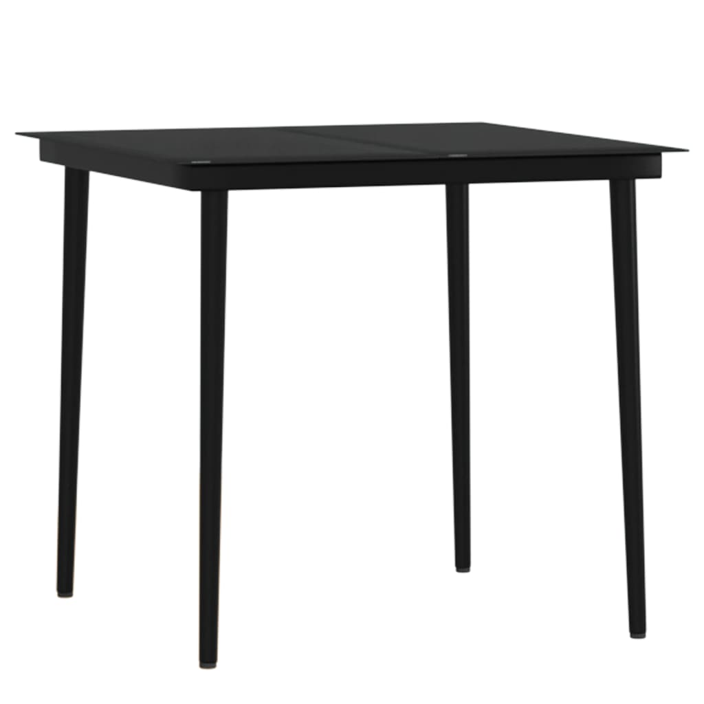 Ensemble à manger de jardin avec coussins 3 pcs noir