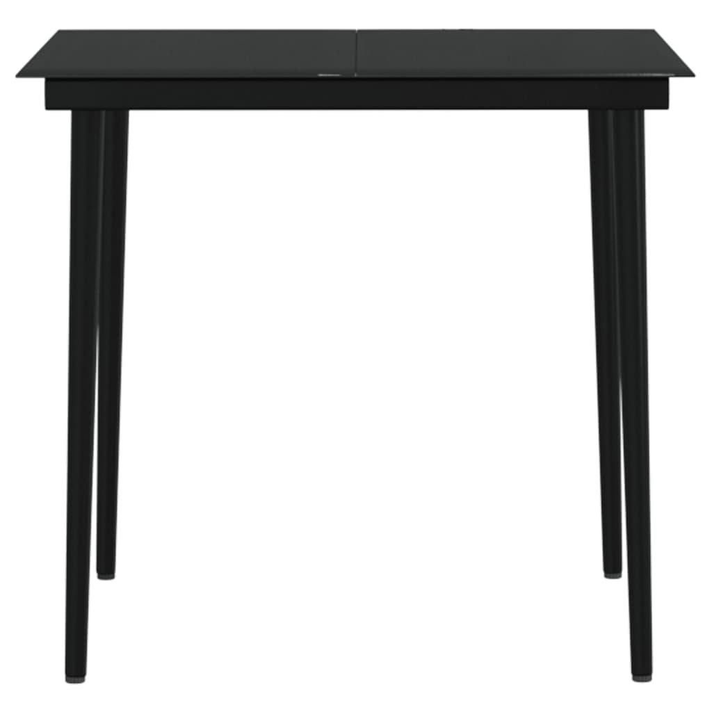 Ensemble à manger de jardin avec coussins 3 pcs noir