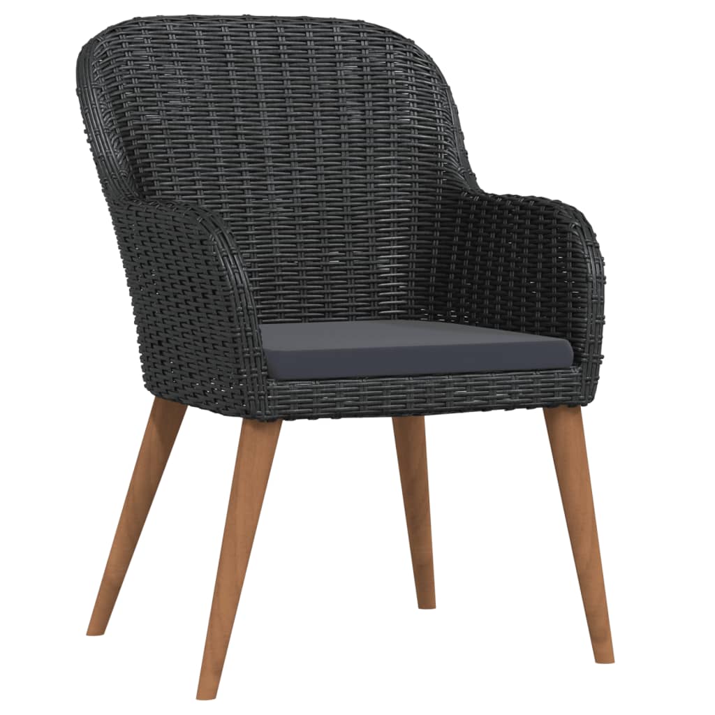 Ensemble à manger de jardin avec coussins 7 pcs Noir