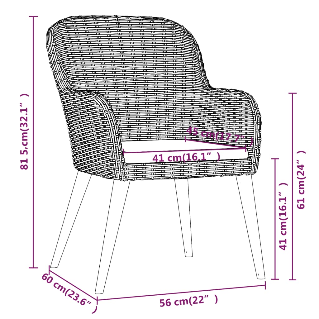 Ensemble à manger de jardin avec coussins 7 pcs Noir