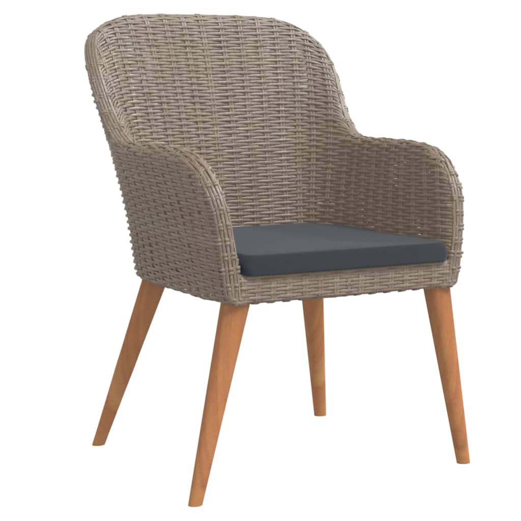 Ensemble à manger de jardin avec coussins 3 pcs marron