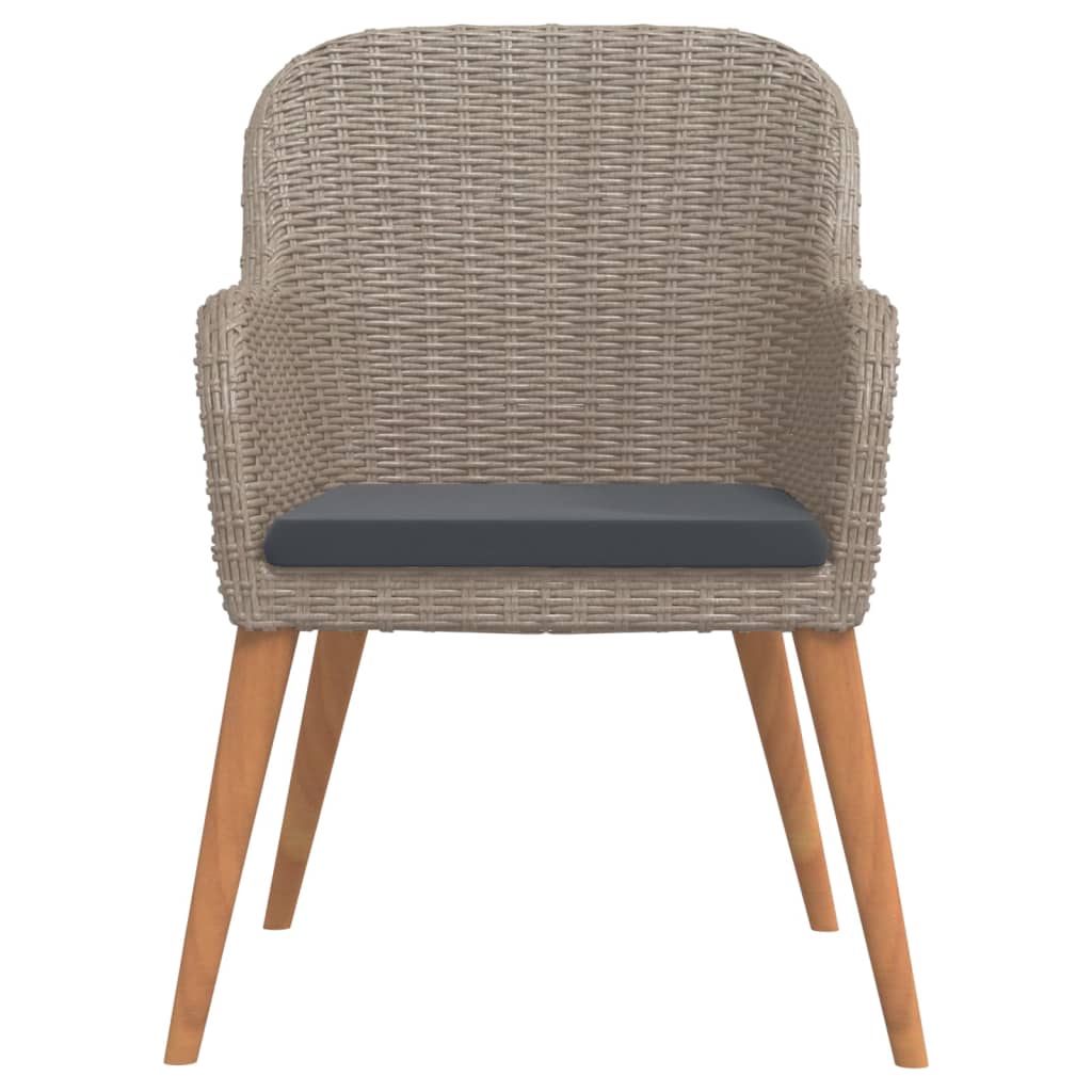 Ensemble à manger de jardin et coussins 5 pcs Marron