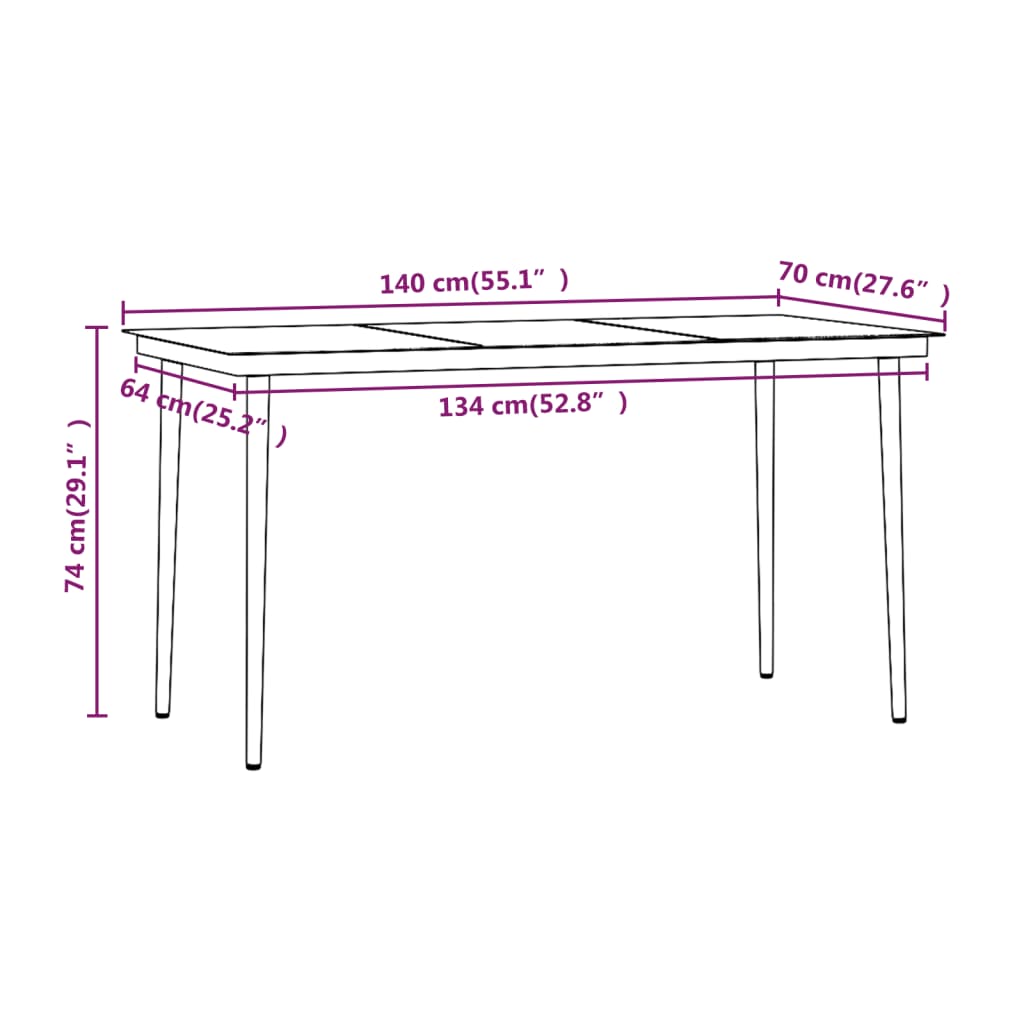 Ensemble à manger de jardin et coussins 5 pcs Marron