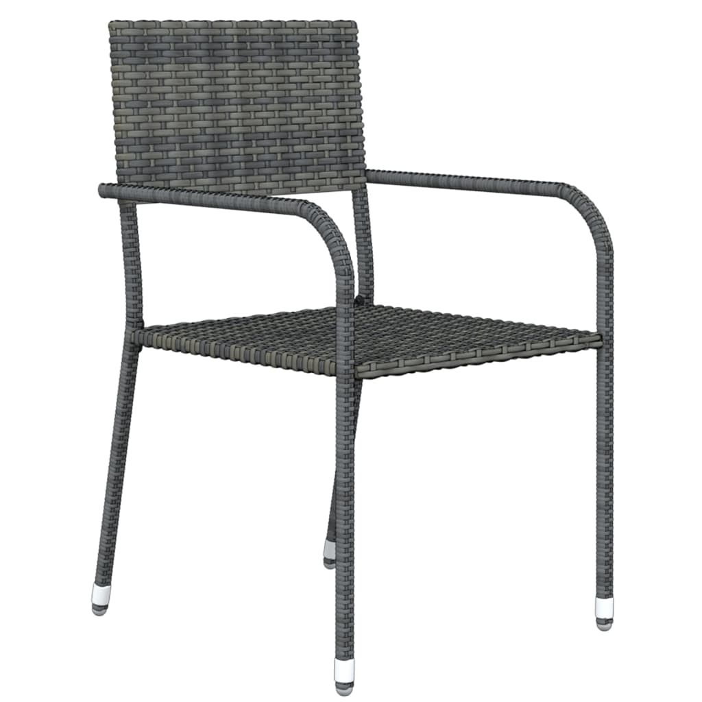 Ensemble à manger de jardin 3 pcs Gris
