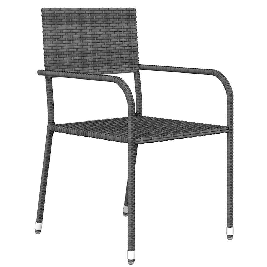Ensemble à manger de jardin 3 pcs Gris