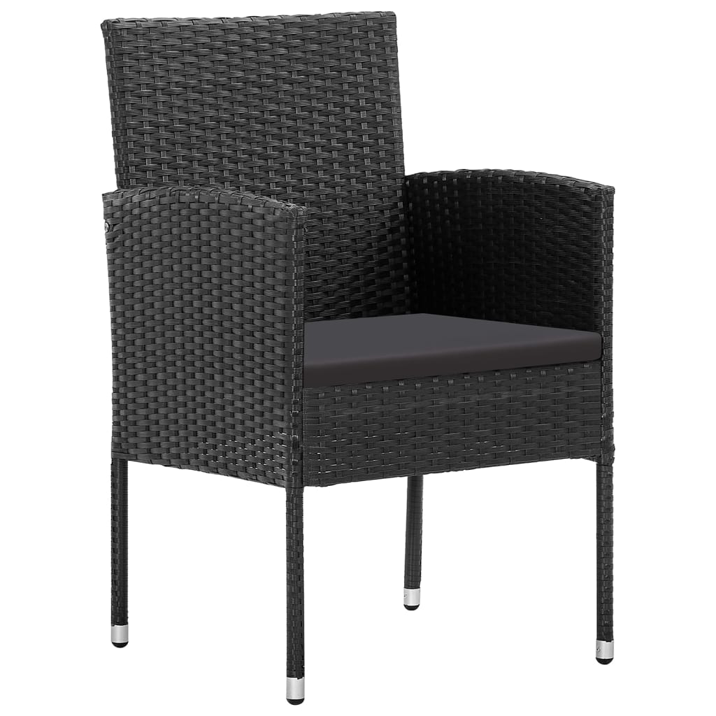 Ensemble à manger de jardin 5 pcs Noir