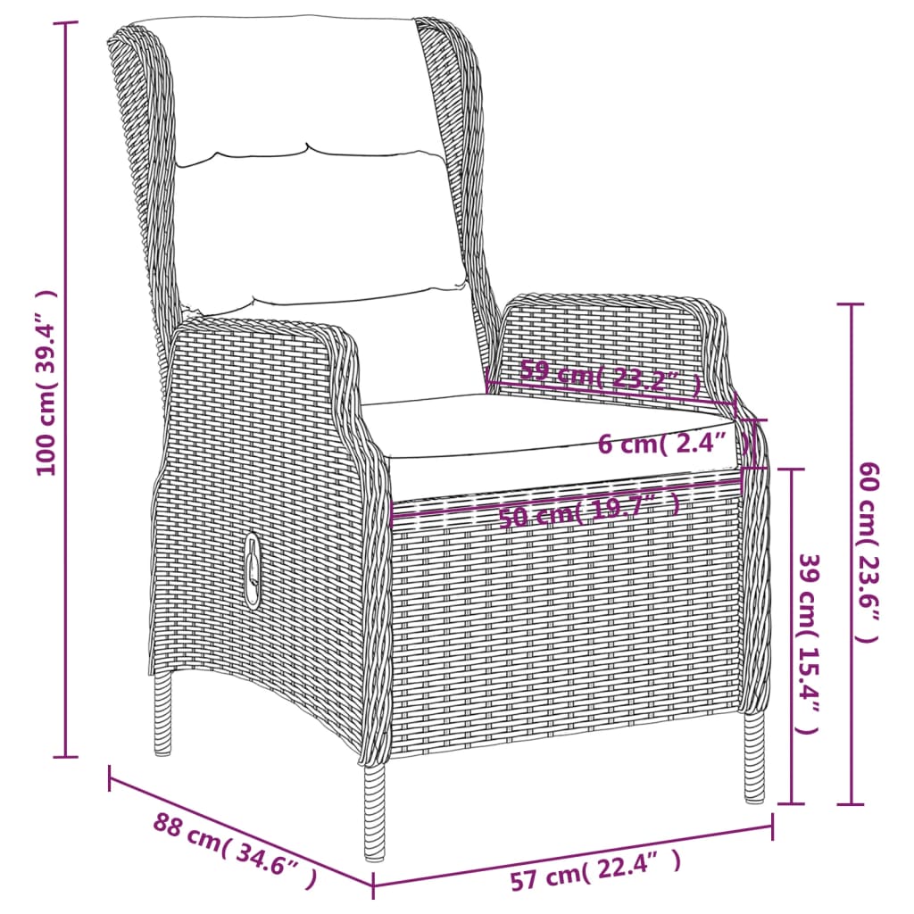 Ensemble à manger de jardin 3 pcs Gris clair