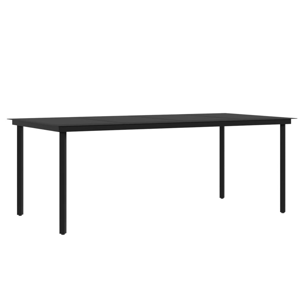 Ensemble à manger de jardin coussins 7 pcs Résine tressée Verre
