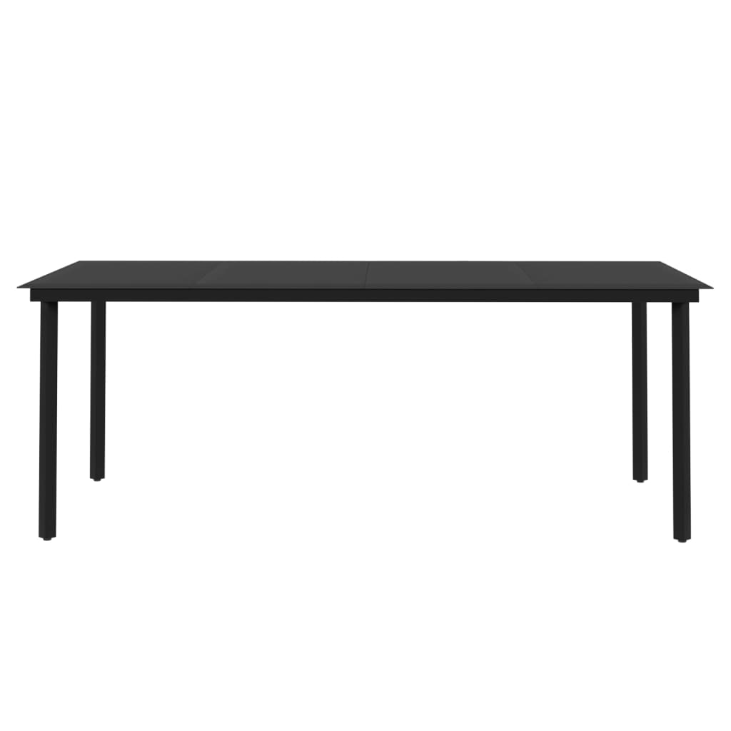 Ensemble à manger de jardin coussins 9 pcs Résine tressée Verre