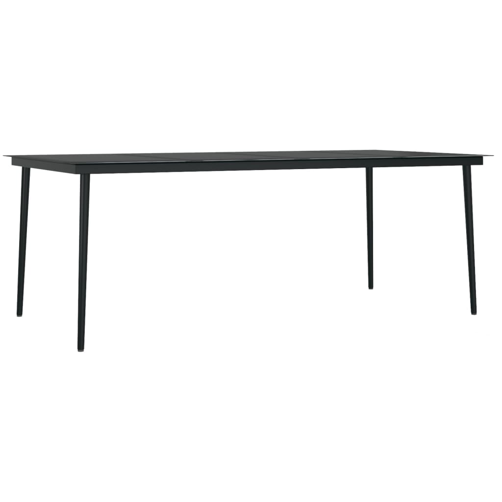Ensemble à manger de jardin coussins 9 pcs Résine tressée Verre