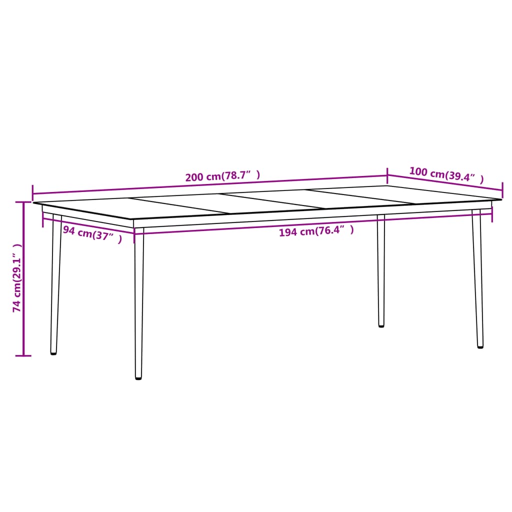 Ensemble à manger de jardin coussins 9 pcs Résine tressée Verre