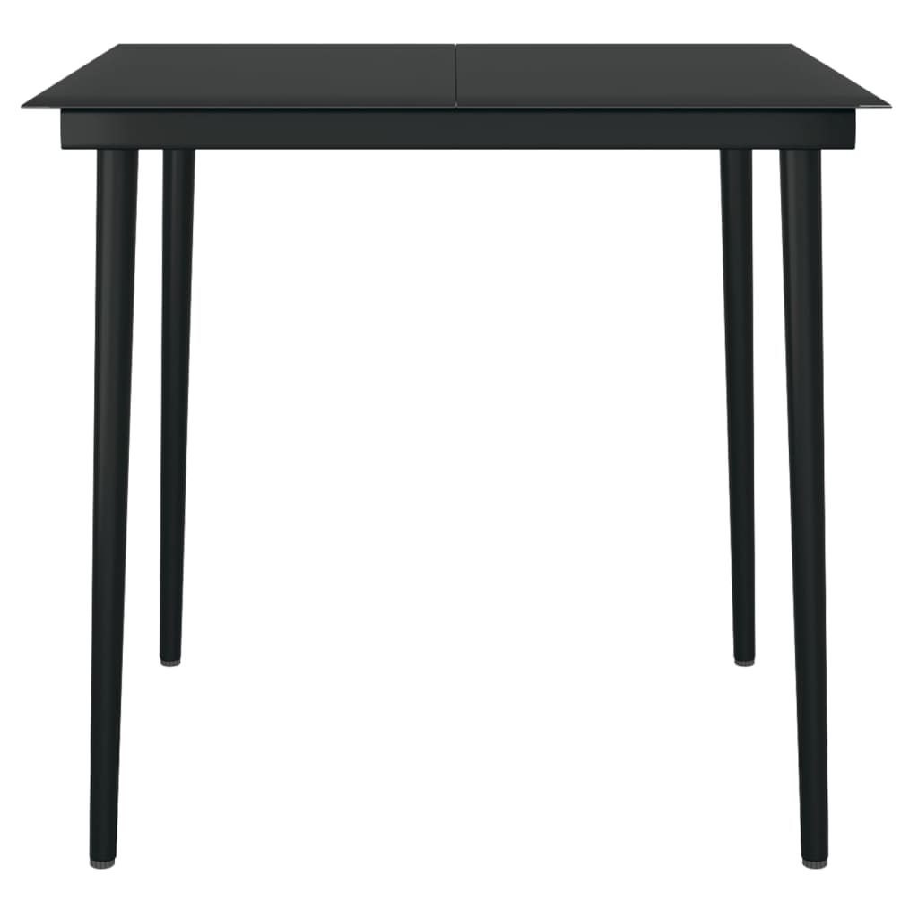 Ensemble à manger de jardin coussins 5 pcs Résine tressée Verre