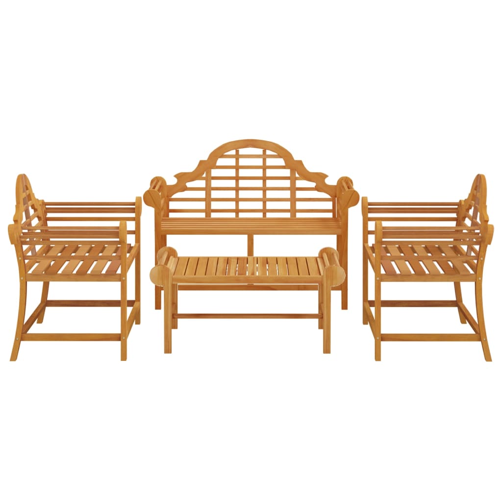 Salon de jardin 4 pcs Bois de teck solide