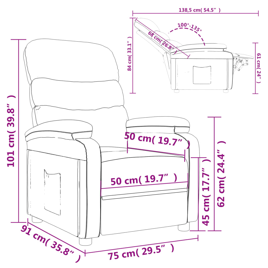 Fauteuil inclinable Gris Similicuir - XIOS